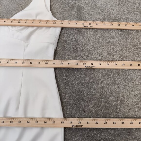 Hugo Buscati Women's White Mini Dress V-neck Size 8 Bodycon Business Casual - Picture 6 of 8